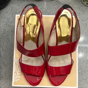 Michael Kors Glossy Red Patent Leather Heels